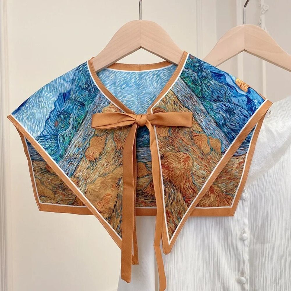 Off Shoulder Blouse - Floral Pattern Shirt Fake Collar Fashion