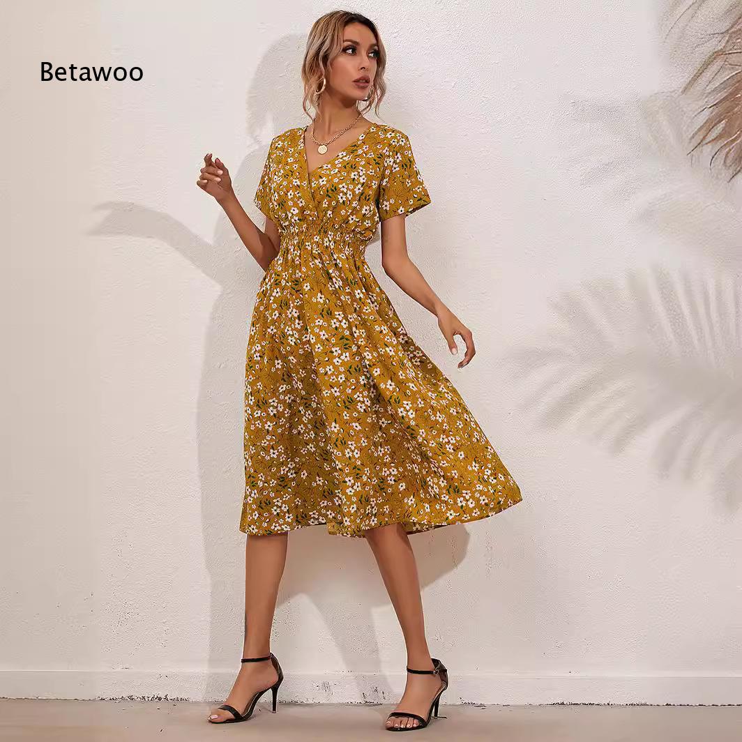 Sundress Midi Floral - Ditsy Floral Midi Sundress Ladies V