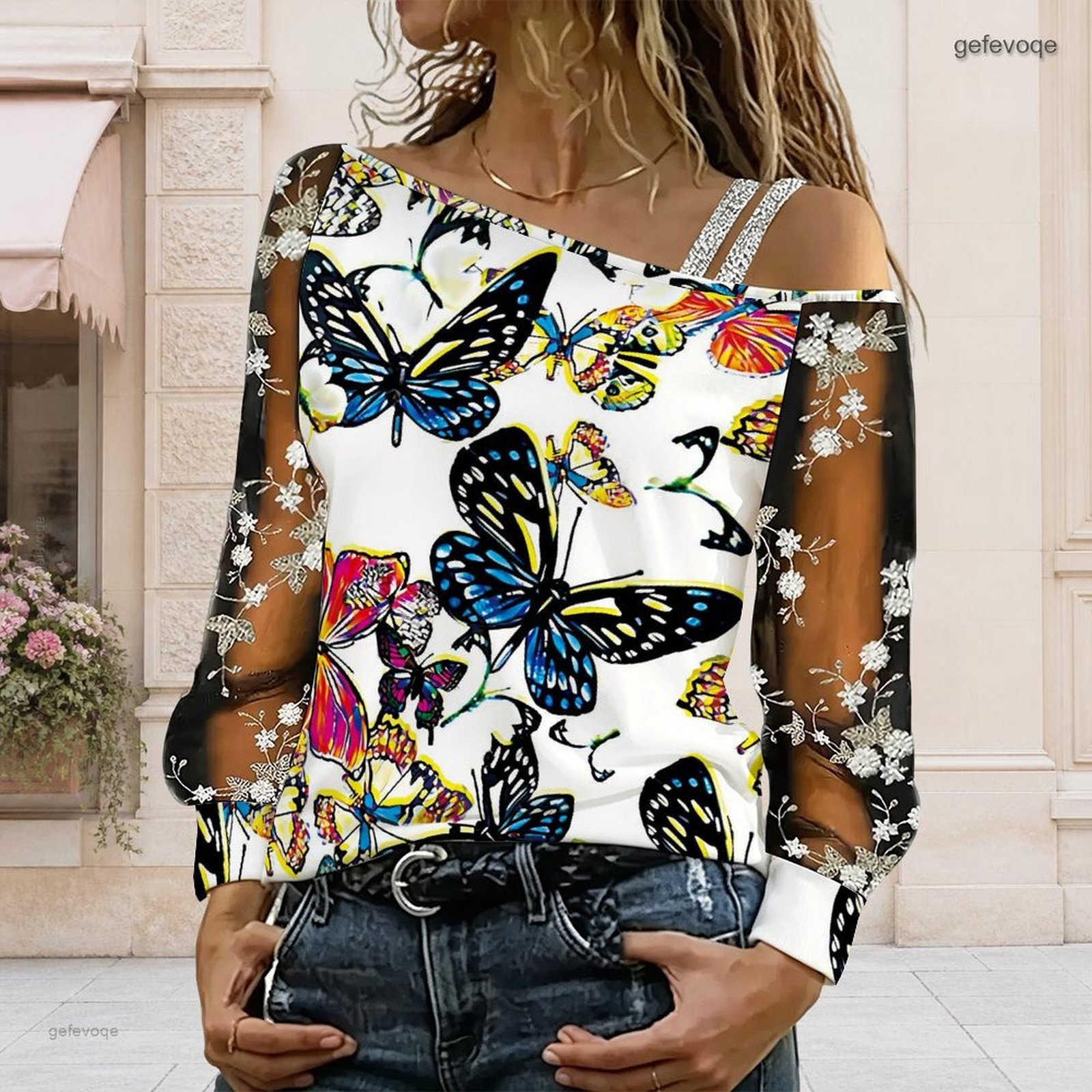 Off Shoulder Blouse - Women Off Shoulder Blouse Asymmetric One