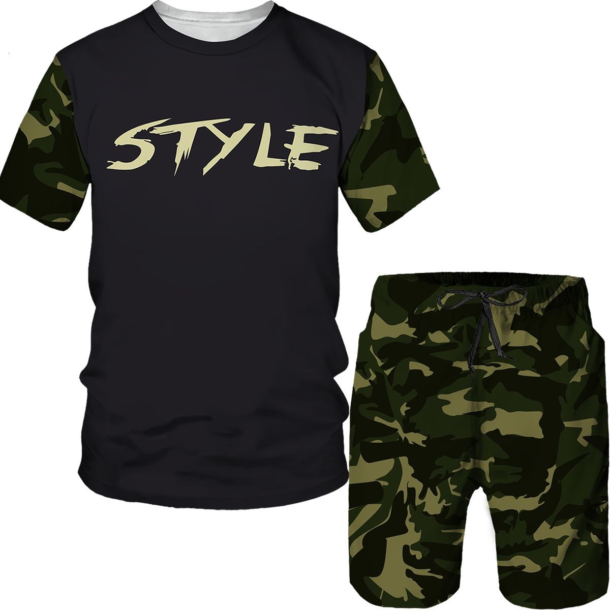 Summer Clothing For Young Men - Camouflage Men's Suits Camo 3D Print