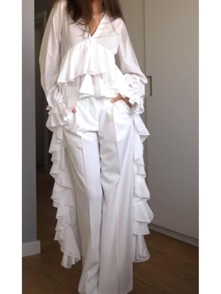 Fashion Ruffles Long Shirt Top - огляд і ціна Summer Clothing Holiday