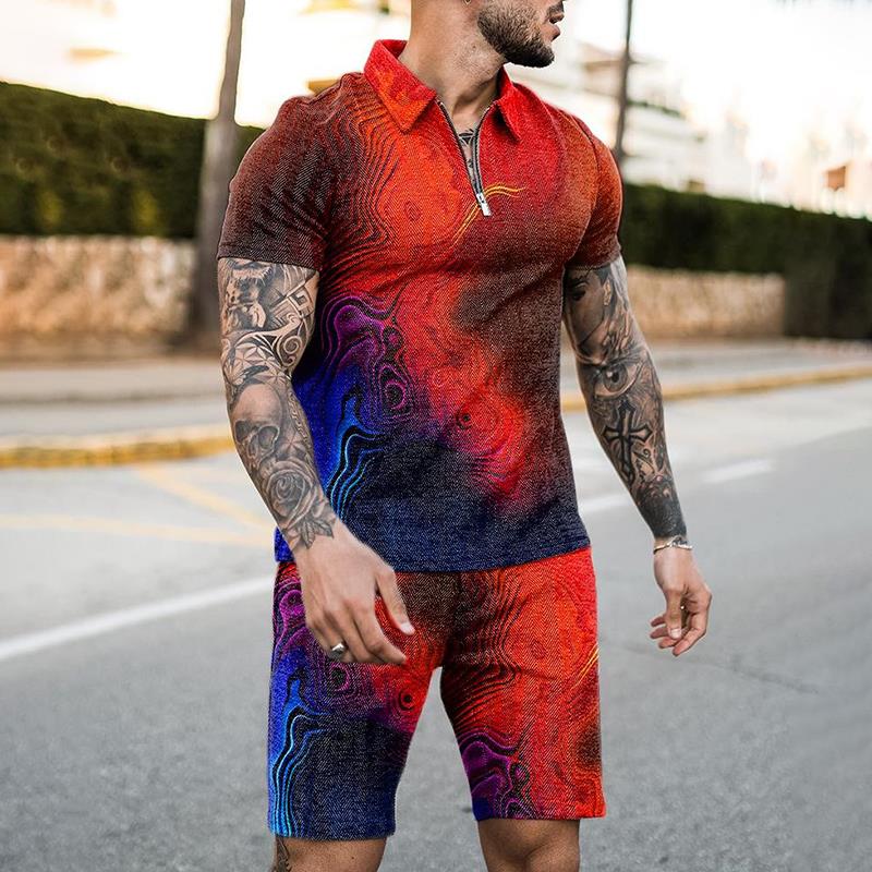 Summer Zipper Polo Shirt Suit  - огляд і ціна Summer Clothing Holiday