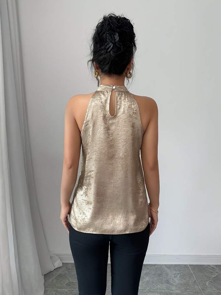 Champagne Golden Shiny Glossy  - огляд і ціна Off Shoulder Blouse