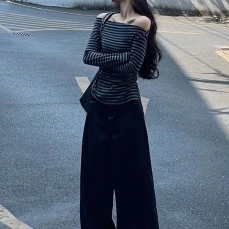 Women Vintage Striped Off Shou - огляд і ціна Off Shoulder Blouse