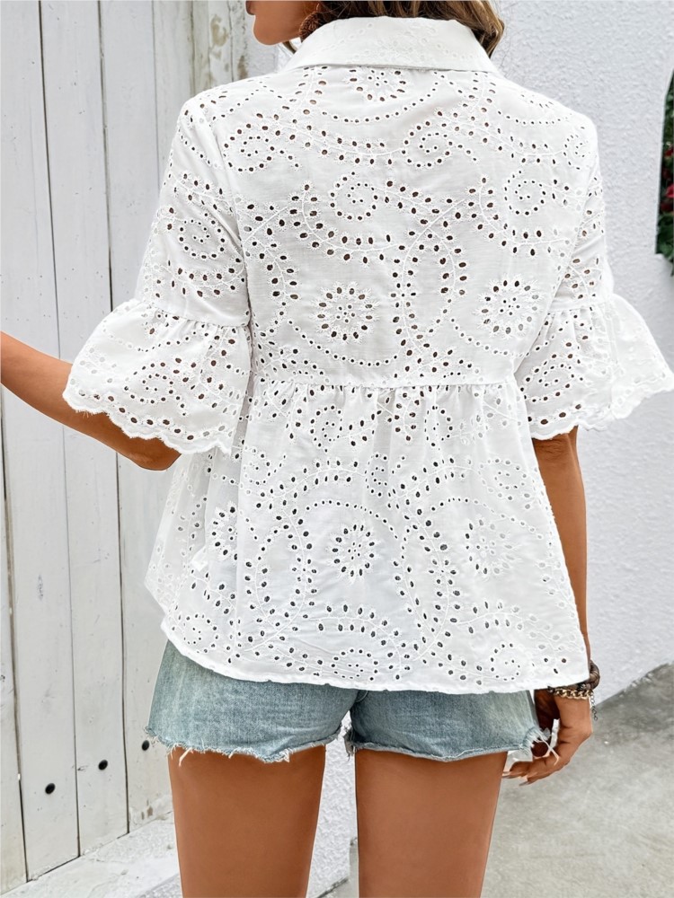 White Lace Hook Flower Hollow  - огляд і ціна Summer Clothing Holiday