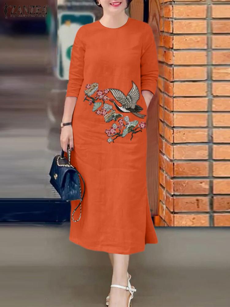 ZANZEA Women Vintage Embroider - огляд і ціна Sundress Midi Floral