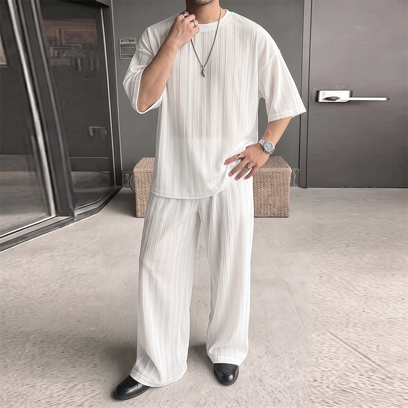 INCERUN Men's Sets Striped See - огляд і ціна Summer Clothing For Young Men