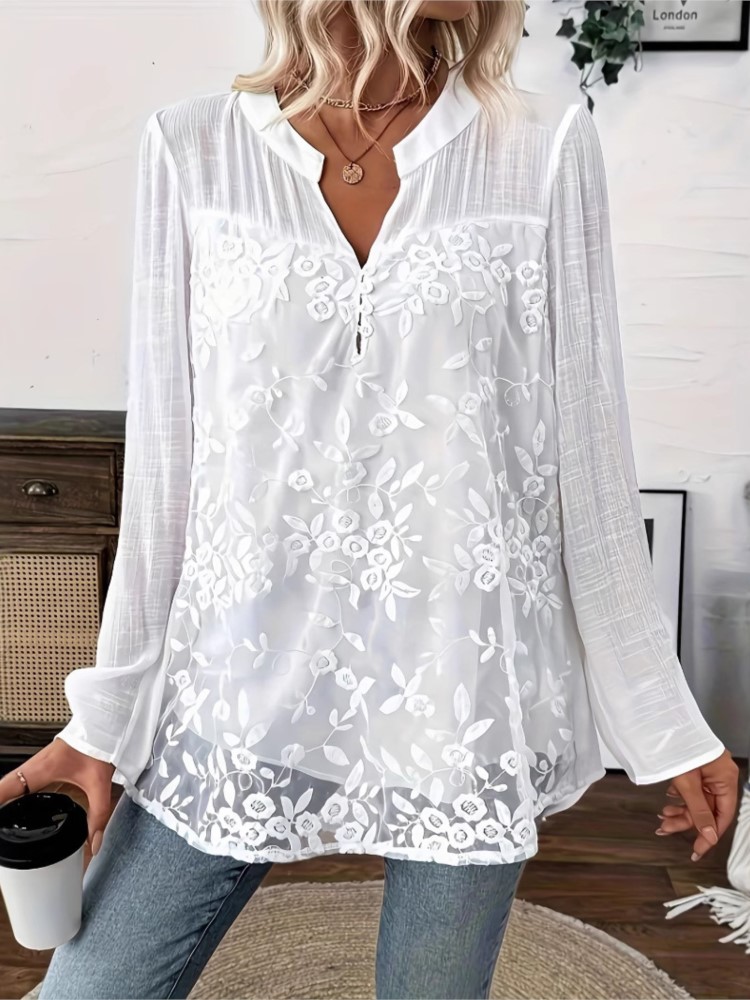 Fashion White Lace Shirt Top F - огляд і ціна Summer Clothing Holiday