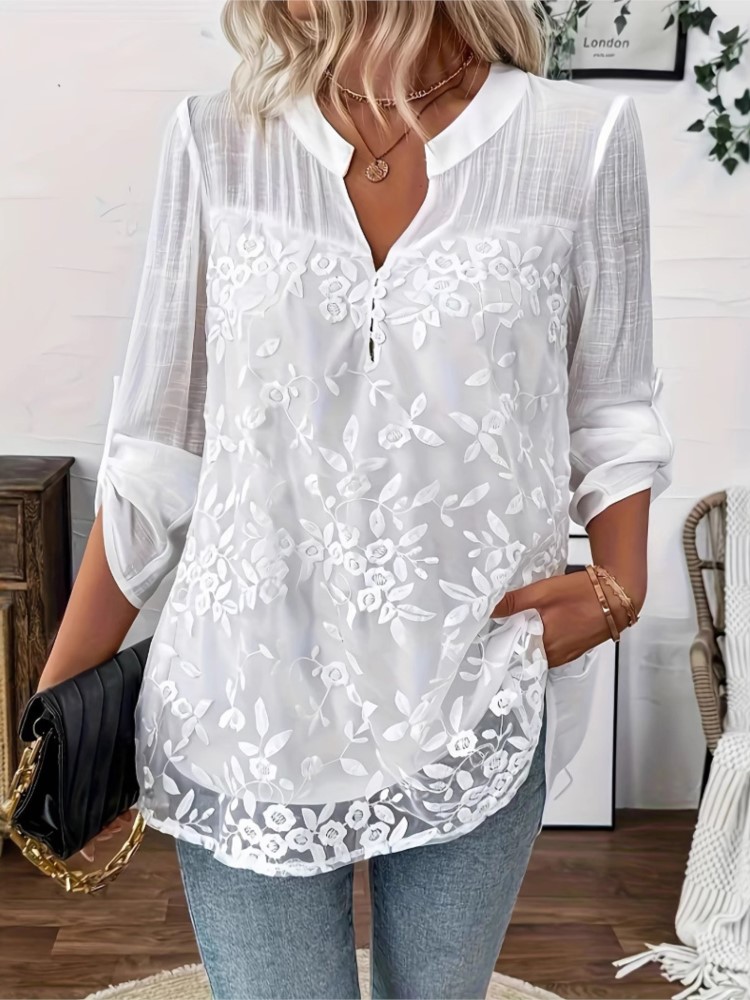 Fashion White Lace Shirt Top F - огляд і ціна Summer Clothing Holiday