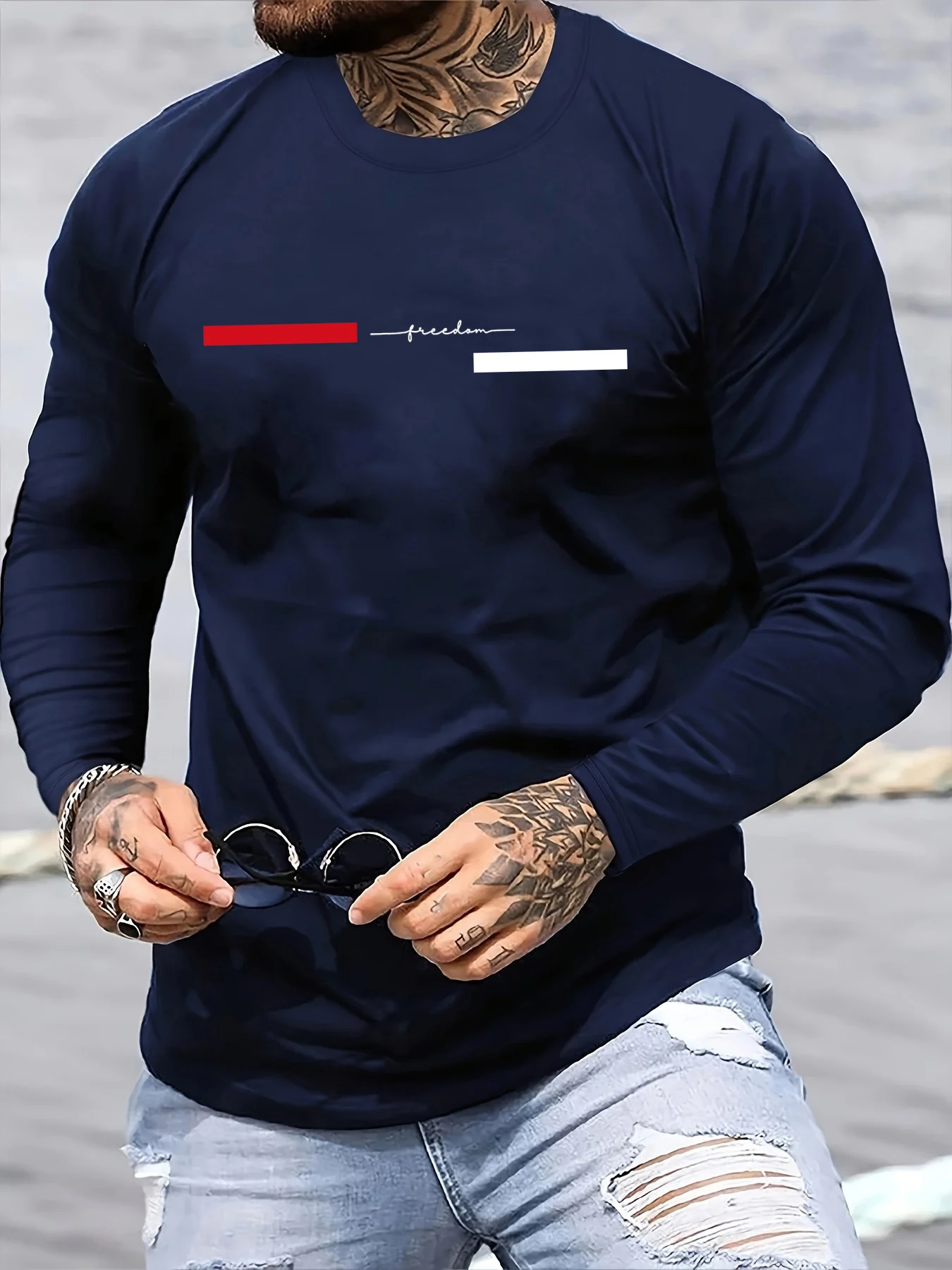 Red black Line men's long slee - огляд і ціна Summer Clothing Types