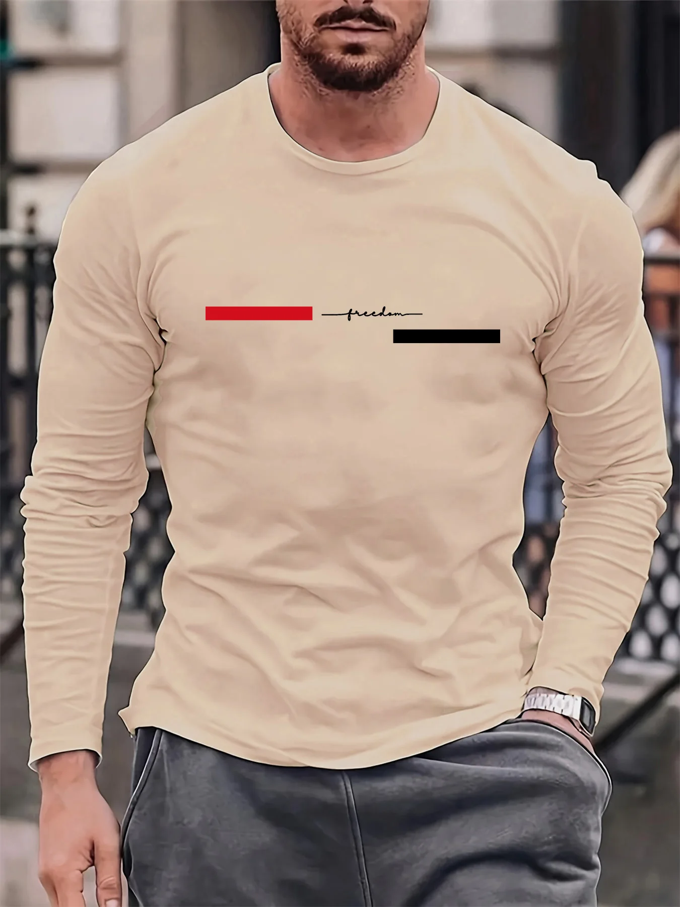 Red black Line men's long slee - огляд і ціна Summer Clothing Types