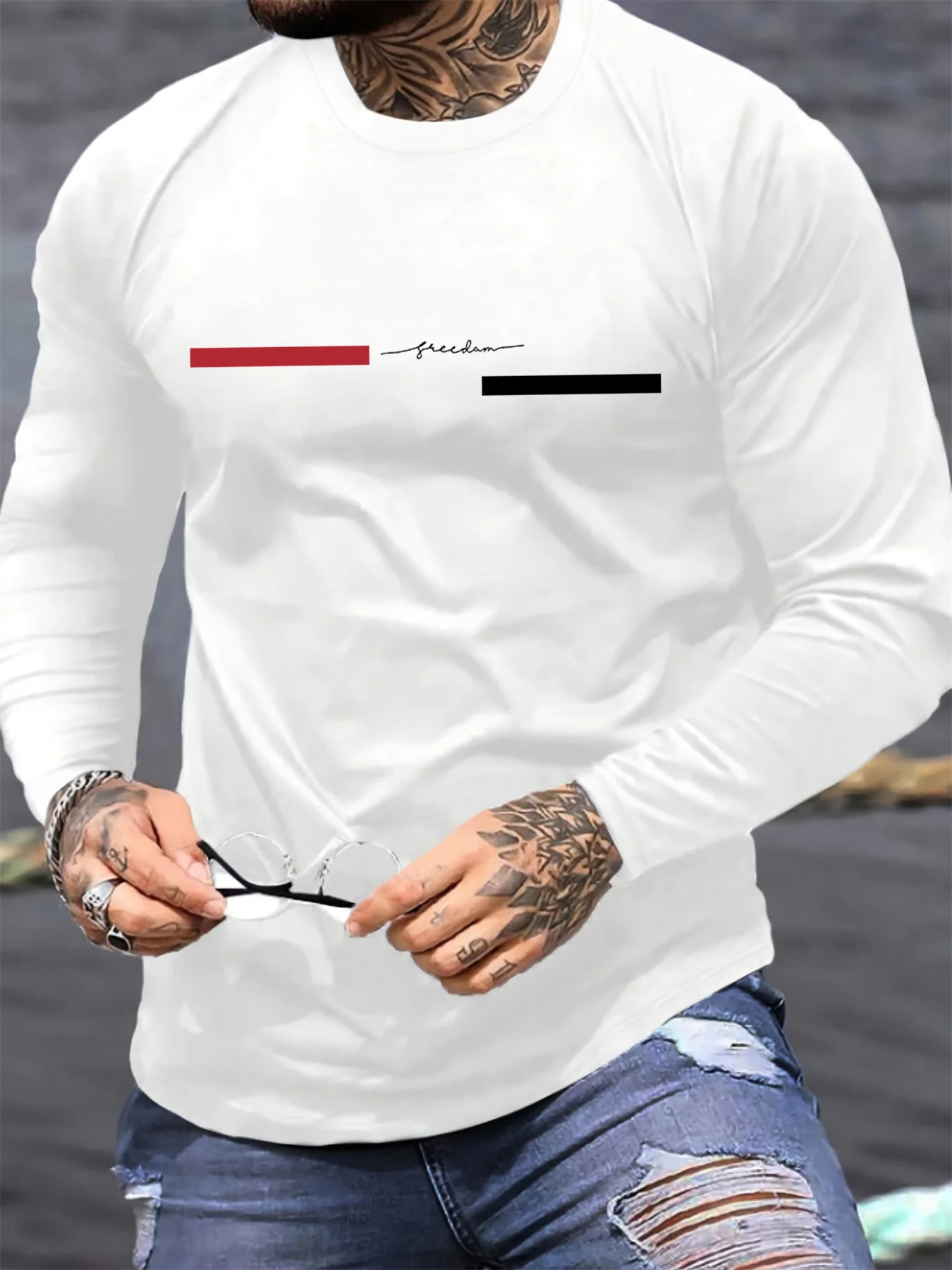Red black Line men's long slee - огляд і ціна Summer Clothing Types