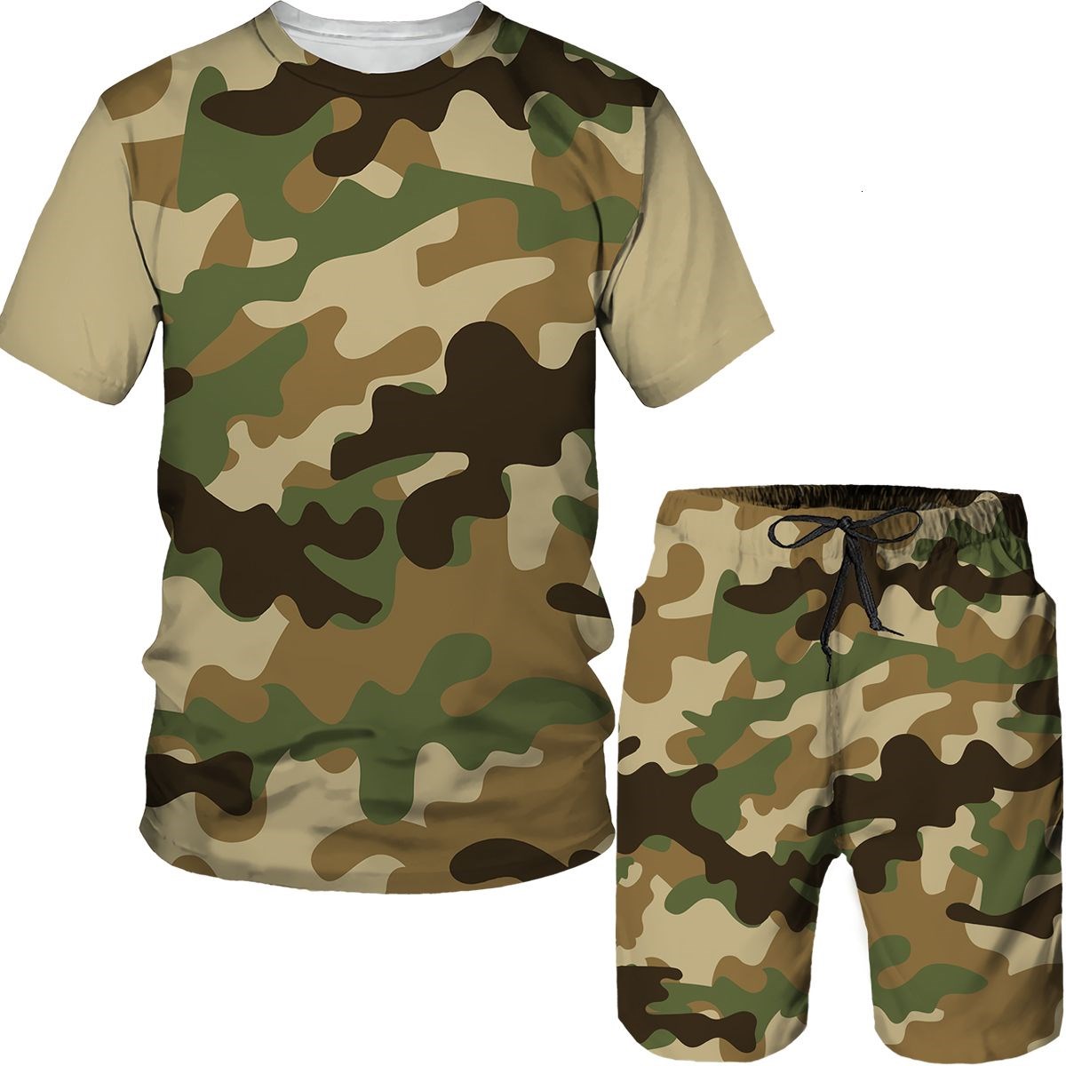 Camouflage Men's Suits Camo 3D - огляд і ціна Summer Clothing For Young Men