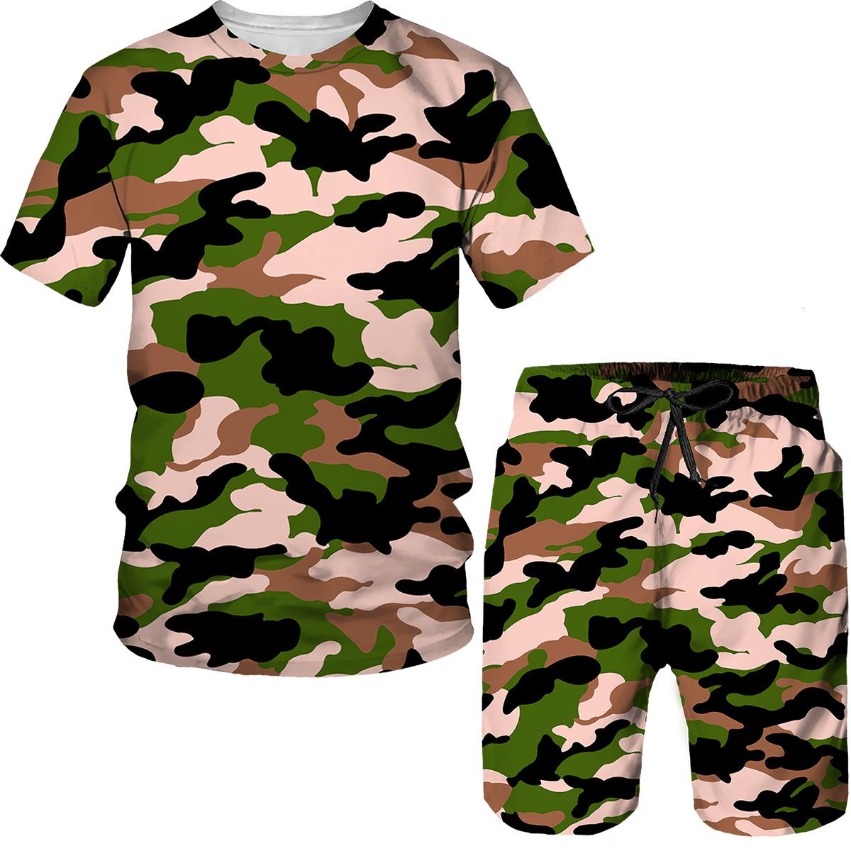 Camouflage Men's Suits Camo 3D - огляд і ціна Summer Clothing For Young Men