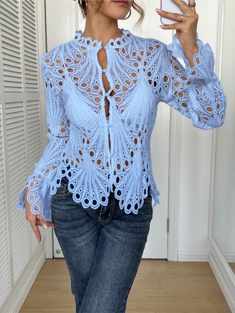 White Lace Shirt For Women Fas - огляд і ціна Summer Clothing Holiday